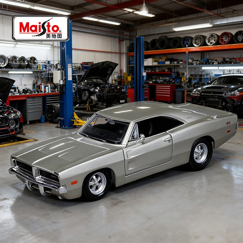 Maisto 1:24 Dodge Charger R/T 1969 Carro de Liga Leve Fundido e Veículos de Brinquedo Modelo de Carro em Miniatura para Crianças