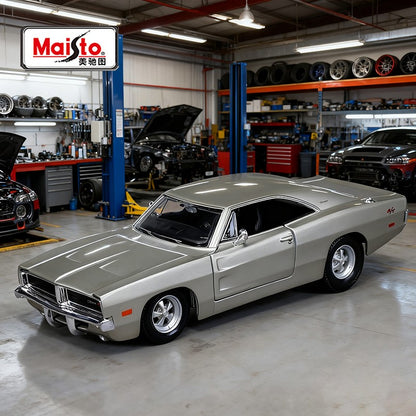Maisto 1:24 Dodge Charger R/T 1969 Carro de Liga Leve Fundido e Veículos de Brinquedo Modelo de Carro em Miniatura para Crianças