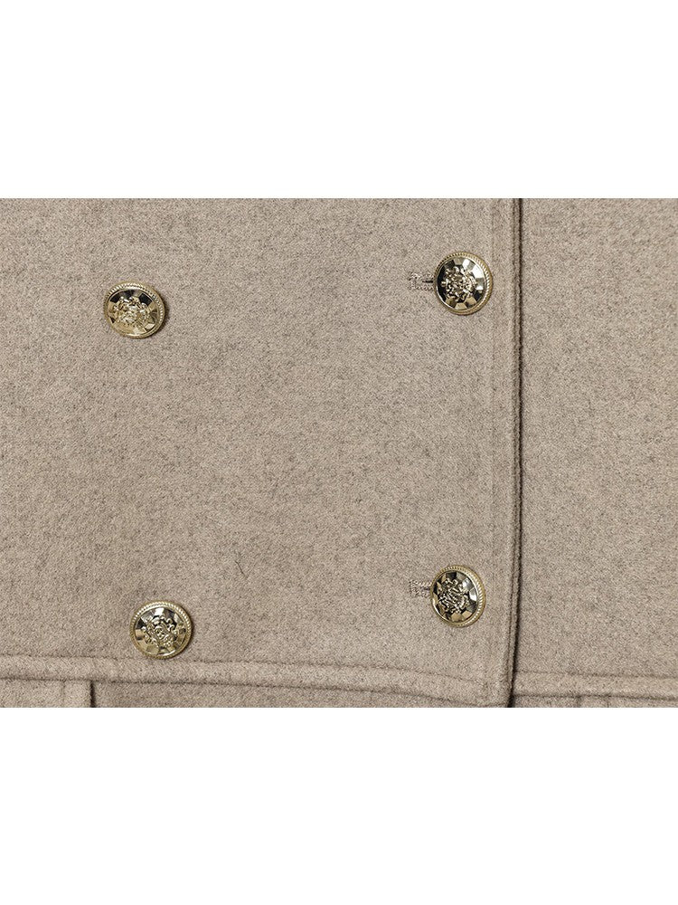 TFMLN 2025 Autumn Winter Women New Lapel Woolen Jacket Fashion Slim Fit Long Sleeved Double Breasted Ladies Casual Overcoat