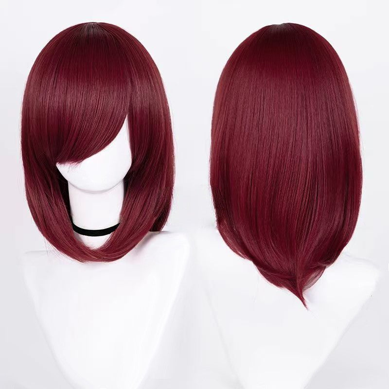 Perucas de Cosplay Multicoloridas 40cm Curtas Retas Masculinas Perucas Sintéticas Resistentes ao Calor para Cosplay de Anime e Festas de Halloween