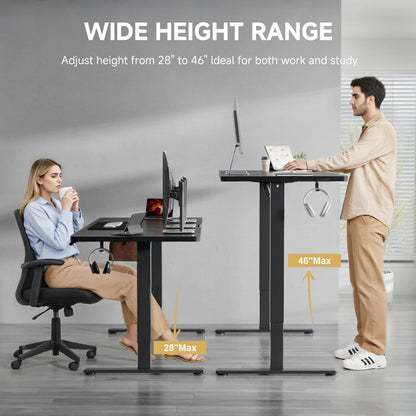 Electric Standing Desk, 55 x 24 Inches Sit Stand up Desk with Memory Preset Controller, Height Adjustable Ergonomic Home Office