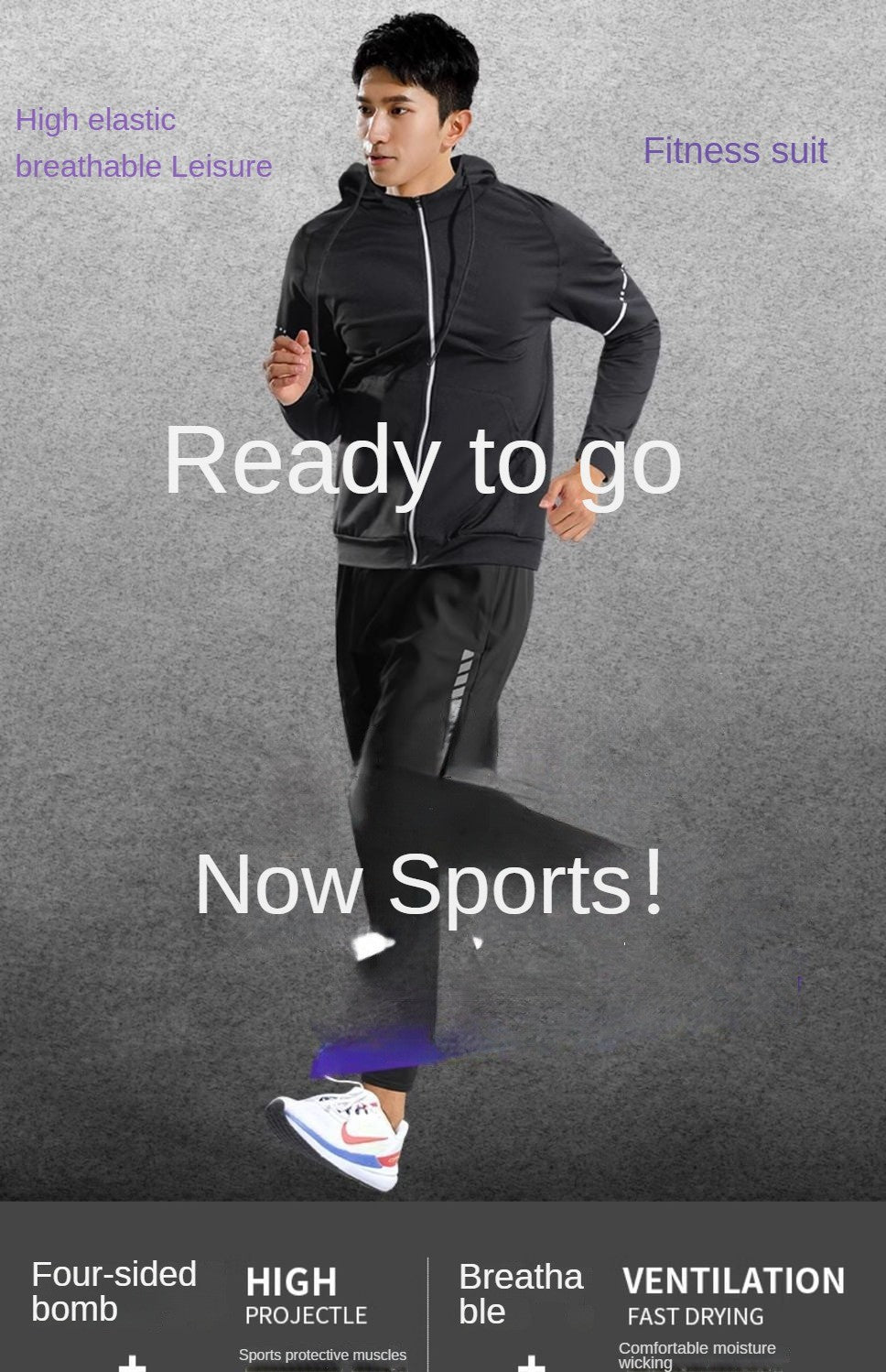 3-7Pcs Men's Ice Fiber Quick-Dry Running Fitness Full Set/Suit Tracksuit For Marathon, Training Cycling?Jogging,Gym? sweatpants