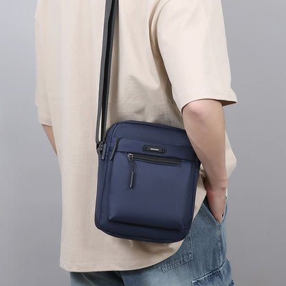 Men's Multifunctional Shoulder Bag Water-Resistant Briefcase Durable Oxford Cloth Business Tote with Multiple Compartments