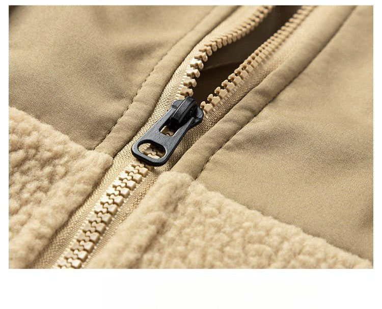 Maxbarley 2025 Winter Cotton Padded Jacket Men Brand Trendy Lambskin Cold-proof Windproof Jacket Casual Camping Ski Fleece Parka