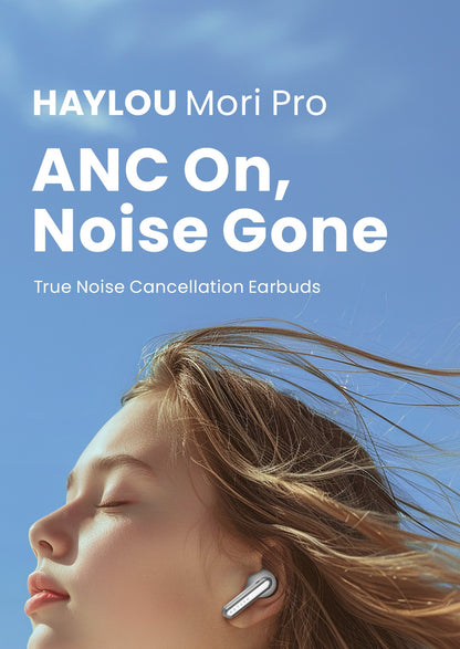 HAYLOU Mori Pro Bluetooth 5.4 Earphones Wireless  43dB Adaptive Noise Cancellation Earbuds 6 Mic Headphones 28H Battery Life