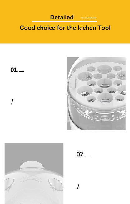 Panela Elétrica Cozedora de Ovos Máquina Rápida para Cozinhar Ovos, Escalfados, Mexidos e Omeletes com Desligamento Automático Eletrodoméstico de Cozinha
