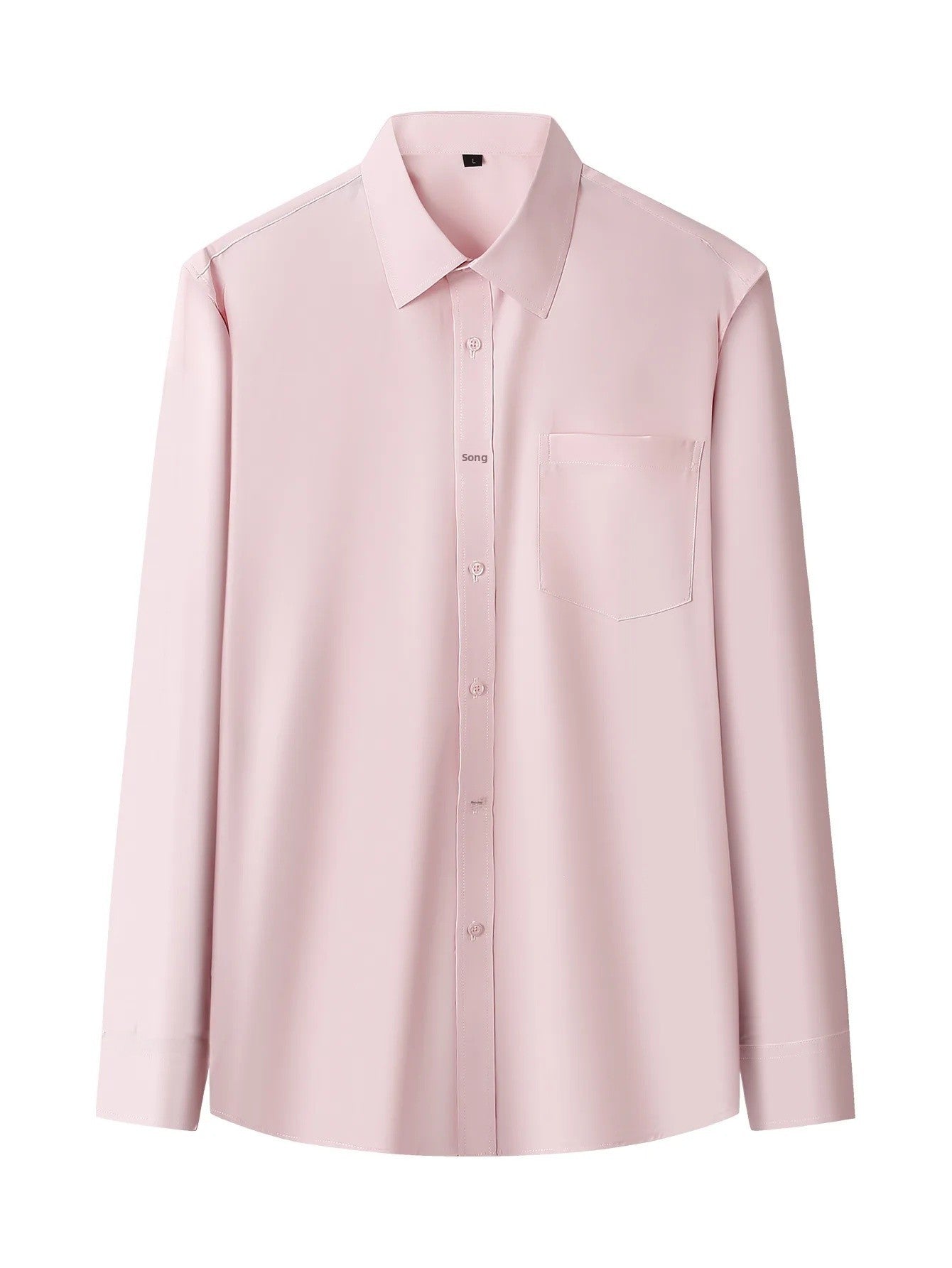 Iron-Free Long Sleeve Silk Smooth Drapey Wedding Shirt for Men Summer Business Formal Wine Red Large Size Men's Clothing