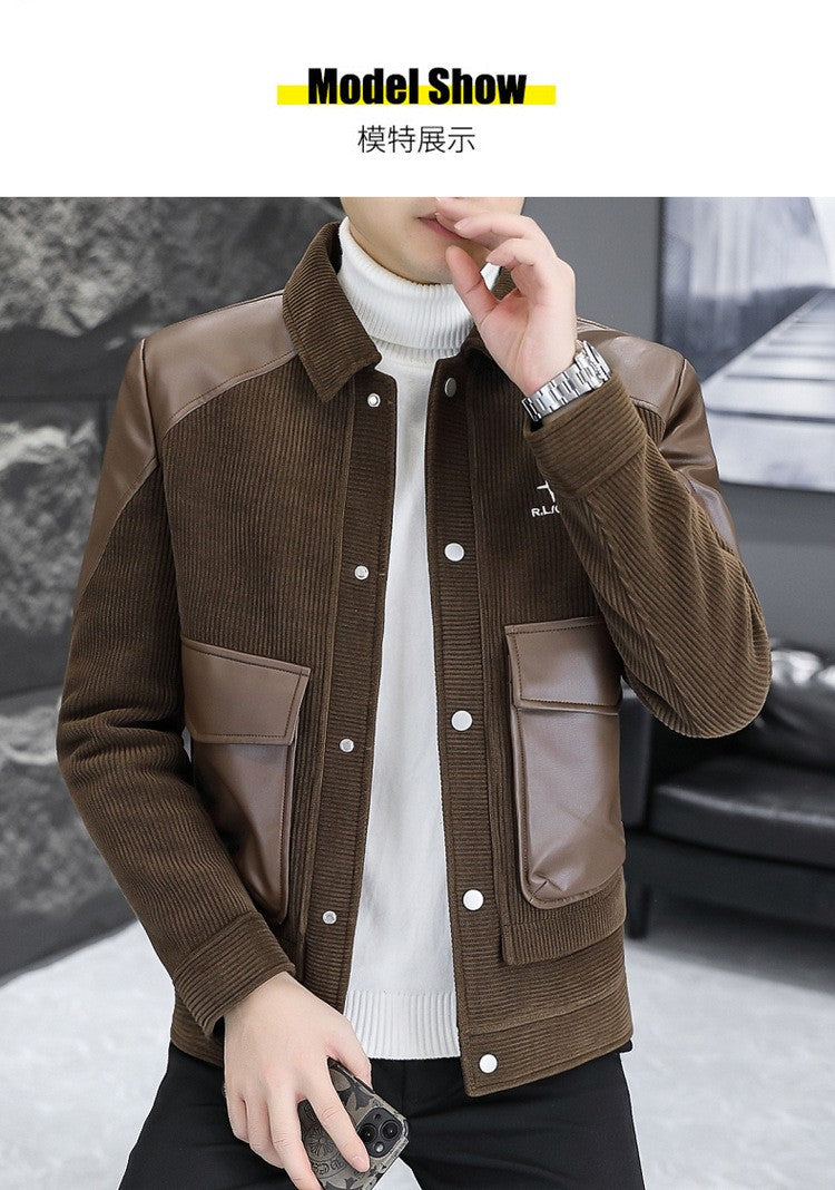 Korean Winter Jacket for Men Thickened and Warm Wool Blends Jacket Casual Business Streetwear Overcoat Social Men Clothing 2023