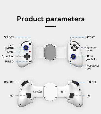 D11 Stretchable Game Controller Hall Trigger Supports Android Phone/Switch/PC/iOS/ Streaming Controller