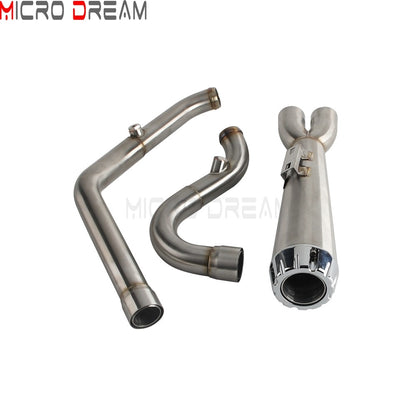 2 into 1 Motorcycle Engine System Pipe Slip on Exhaust Mufflers For Harley Street Glide ST FLHXST EFI FLHX Special FLHXS 2017-25