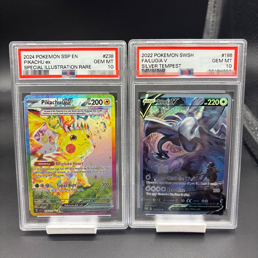 Cartão de Avaliação Versão Inglesa DIY PTCG PIKACHU CHARIZARD MEW Cartão de Coleção Cópia Cartão de Avaliação 10 Pontos Presente de Anime e Jogo