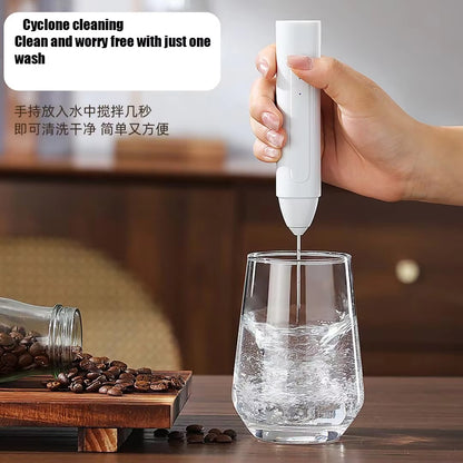Handheld milk frother, 3-speed electric egg beater, charging portable beverage jam milk coffee machine, household kitchen mixer