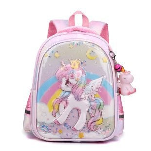 Mochila escolar de unicórnio para estudantes do ensino fundamental, mochila fofa e leve para crianças do 1º ao 5º ano, mochila de grande capacidade