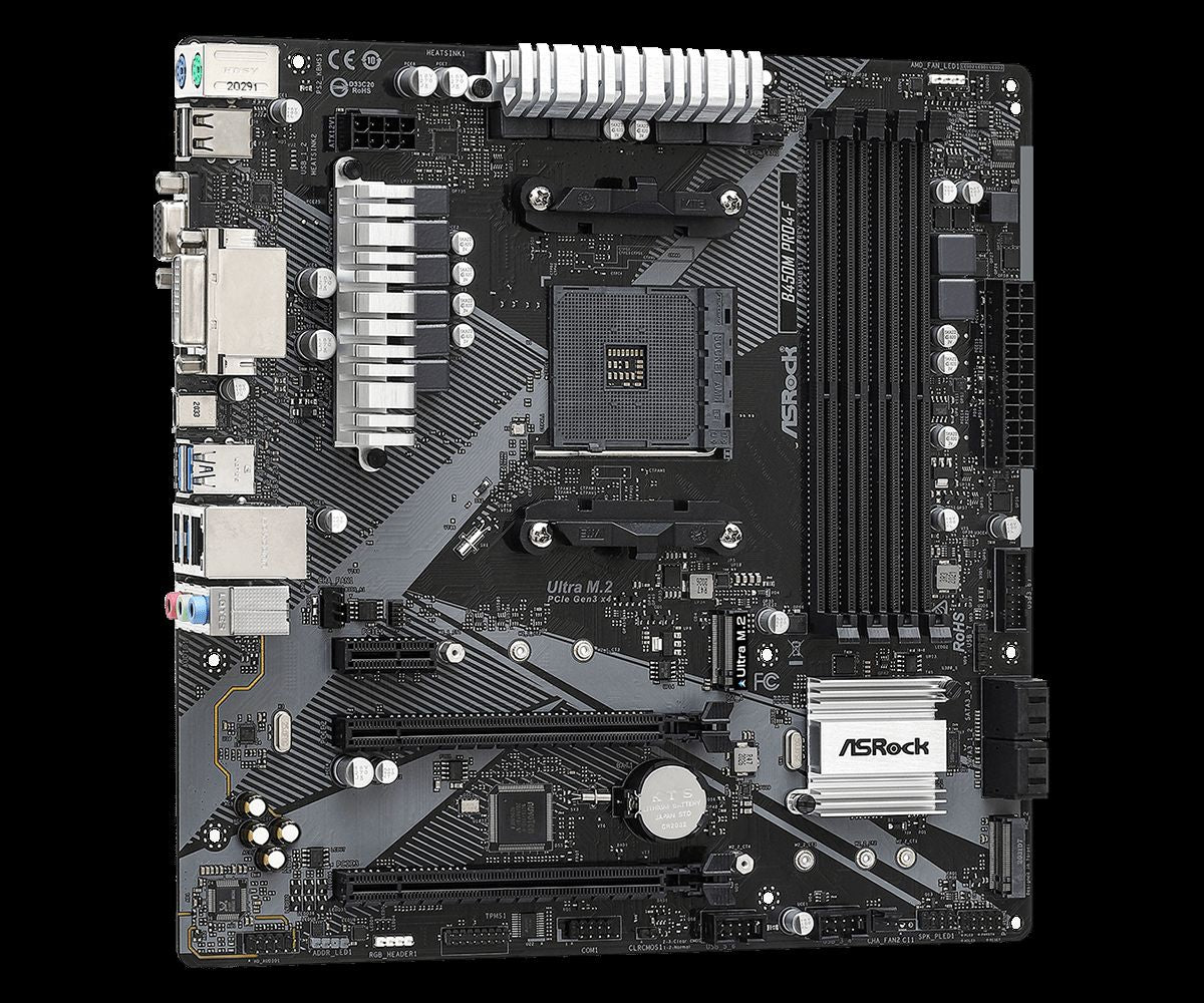 Placa-mãe ASRock B450 B450M B450M Pro4-F R2.0 Placa-mãe AM4 DDR4 128GB CPU usada Ryzen 5 5600 5600G R7 5700 5600 5700 5800