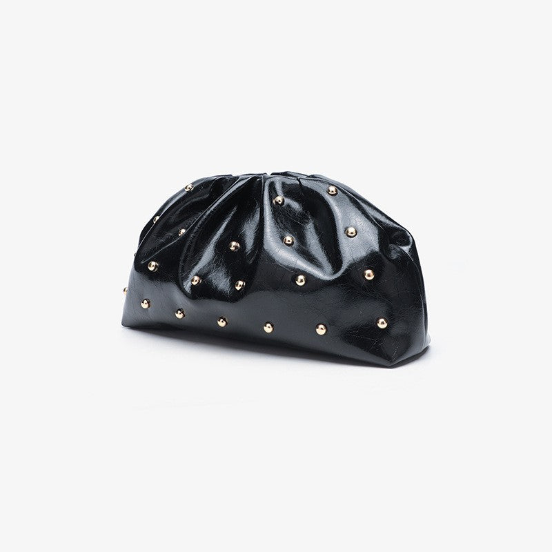 2025 Large Capacity Folded Cloud Clutches Women's Handbag Fashion Simple Multifunctional Clasp Bag Mushroom Nail Dinner Bag