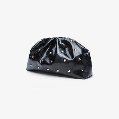 2025 Large Capacity Folded Cloud Clutches Women's Handbag Fashion Simple Multifunctional Clasp Bag Mushroom Nail Dinner Bag