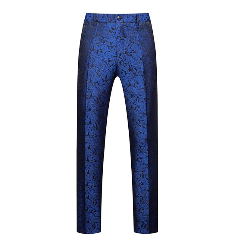 Calça Social Masculina Azul, Calça de Tecido Jacquard, Calça de Terno para Festa de Casamento, Tamanhos Asiáticos M-5GG 6GG, Pantalones Hombre
