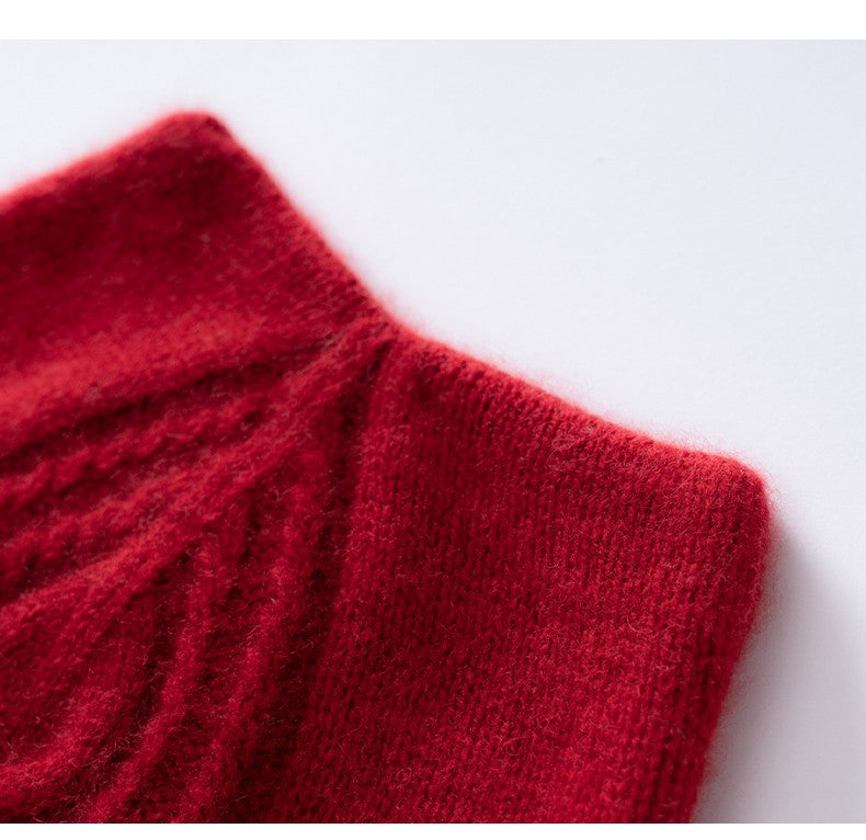 Autumn Winter Cute Hat Knitted 100% Cashmere Wool Hat Cat Ears Thickened Warm Ear Protection Knitted Beanie