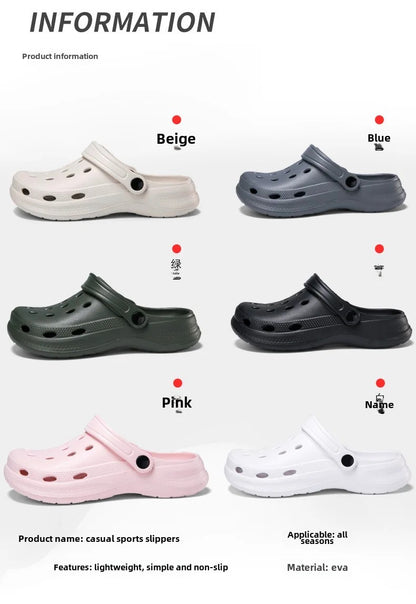 Stock Available 2024 New Large Size Beach Hollow Out Sandals Men's and Women's Garden Shoes Plus Size EVA Sole EVA Strap