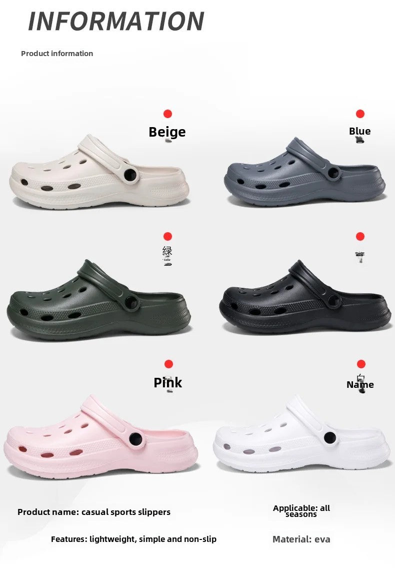 Stock Available 2024 New Large Size Beach Hollow Out Sandals Men's and Women's Garden Shoes Plus Size EVA Sole EVA Strap