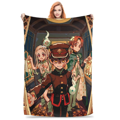Hanako Kun Japanese Cute Throw Blanket Soft Warm Plush Bedding Home Decor Camping Flannel Bedspread Cover