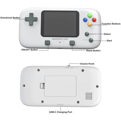 GAMINJA GC76P 300 IN 1 Classic Games Handheld Pocket Game Console 2.8inch Video Game Console Portable Handheld Game for Gift