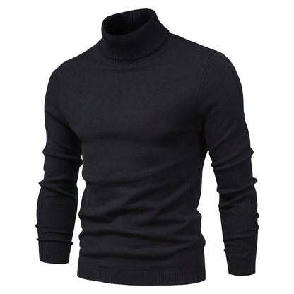 2021 New Winter Men Turtleneck Sweater Casual Solid Color Warm Pullover High Quality Slim High Neck Long Sleeve Sweater Men