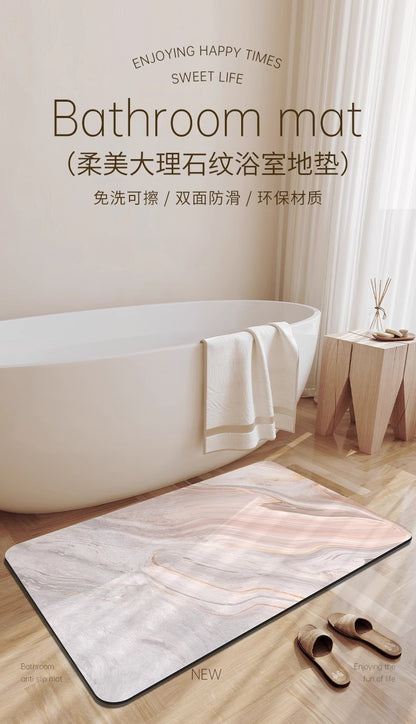 Diatomaceous Earth Bath Mat Bathroom Absorbent Foot Mats Non-Slip Shower Pad Toilet Carpet Quick Dry Entrance Doormat Washable