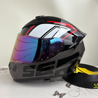 Capacete de Moto Fechado Masculino Feminino DOT Inverno Antiembaçante Impermeável Para Pilotagem De Moto Capacete Motocross