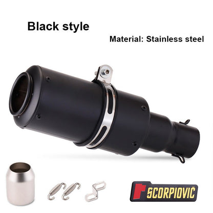 Universal 51mm Motorcycle Modified Exhaust Pipe, Grenade Shaped Stainless Steel Motorcycle Exhaust Pipe Motorbike Accessorie