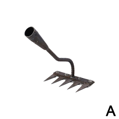 1PCS Teeth Carbon Steel Garden Hand Rake for Farm Garden Weeding Tools Scarifier Agricultural Nail Harrow Metal Harrow