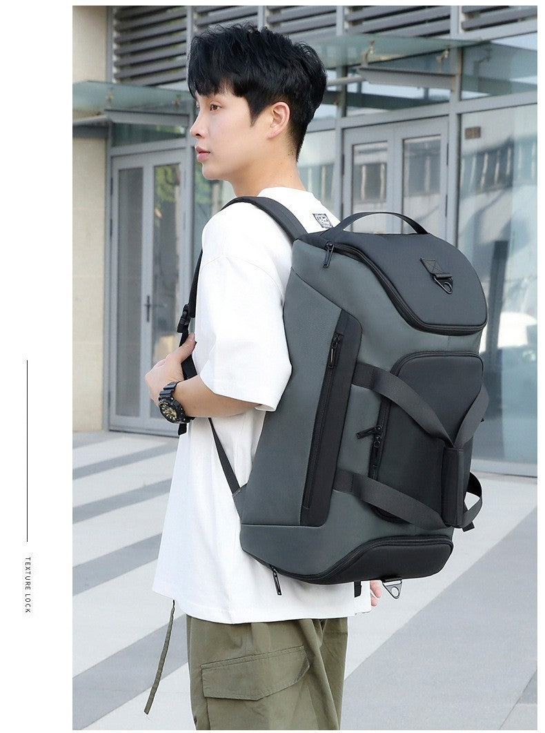 Custom logo large capacity travel bag for men waterproof sports outdoor travel bag print name hand luggage backpack with shoes