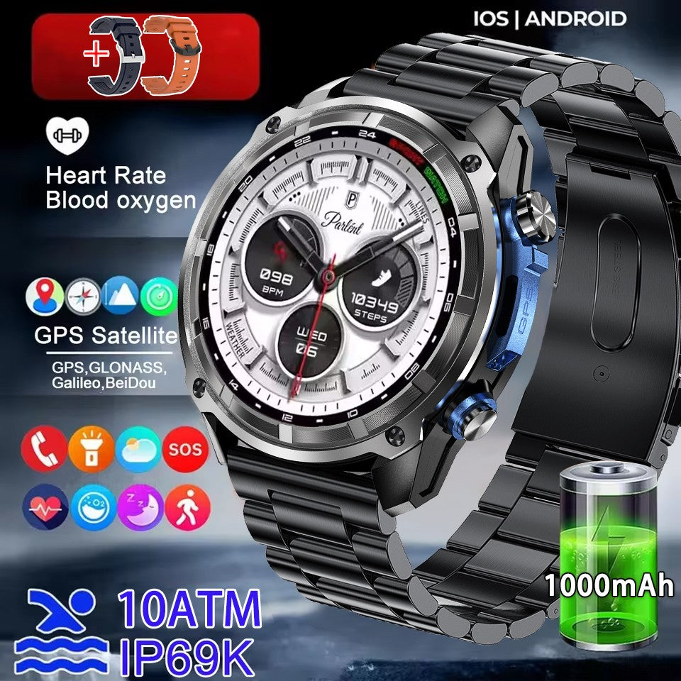 Smartwatch Masculino GPS 2026 Novo Mapa Offline À Prova D'água 10ATM 4GB Navegação de Rotas Relógio Bateria de 1000mAh Relógios Militares para Atividades ao Ar Livre