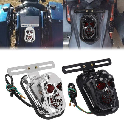 Para-lama traseiro de motocicleta com lâmpada de freio e luzes de placa Caveira Cruzada em Formato de Lápide Para Harley Chopper Bobber Personalizada