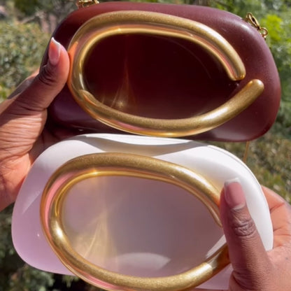 Brand Z Clutch Bag Metal Handle Design Luxury Evening Lipstick Bag Round Box Chain Bag Elegant Woman Shoulder Messenger Bags