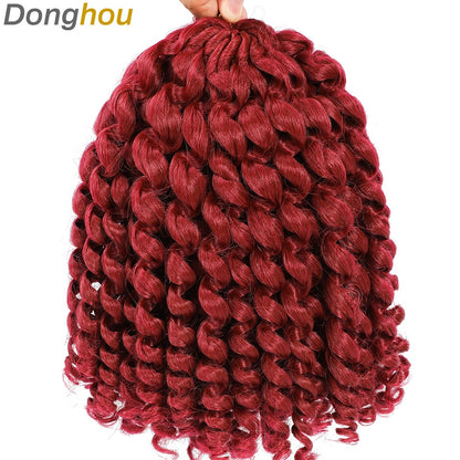 1-4 Pacotes 2X Ringlet Wand Curl Jamaican Bounce 8 polegadas Sintético Wand Curl Twist Braids Hair Crochet Cabelo Cacheado Extensões 20 Raízes