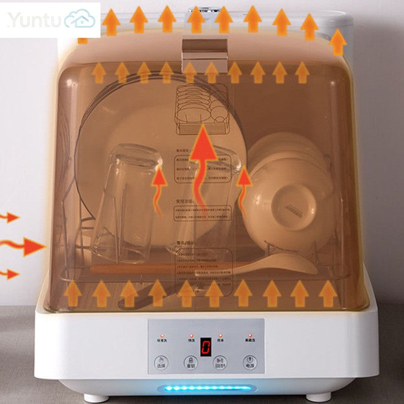 See-through Dishwasher Countertop Home Portable Smart Industrial Automatic Desktop High Temperature Modern Glass