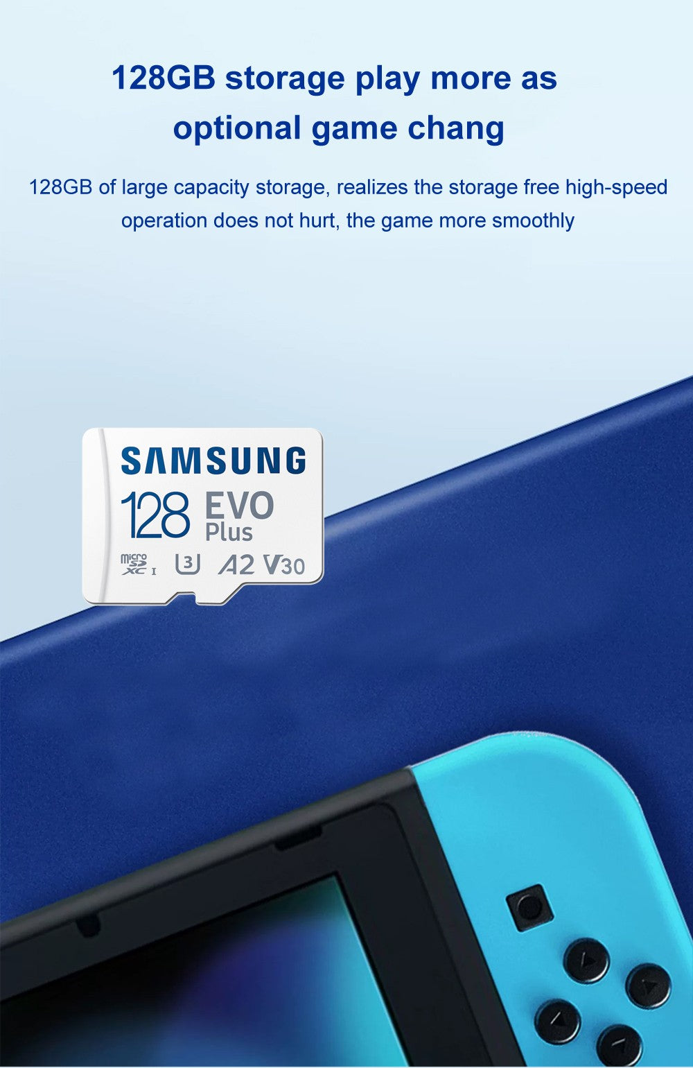 Samsung MicroSD 512GB 256GB 128GB 64GB Memory Card EVO Plus U3 V30 A2 Read Speed up to 130MB/s gaming console tablet memory card
