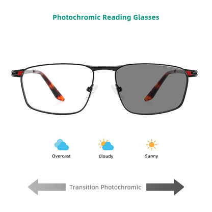 Photochromic Lenses Men's Sunglasses Reading Glasses Man Square Prescription Prescription Glasses Trendy Luxury Mens Lenses +2 3