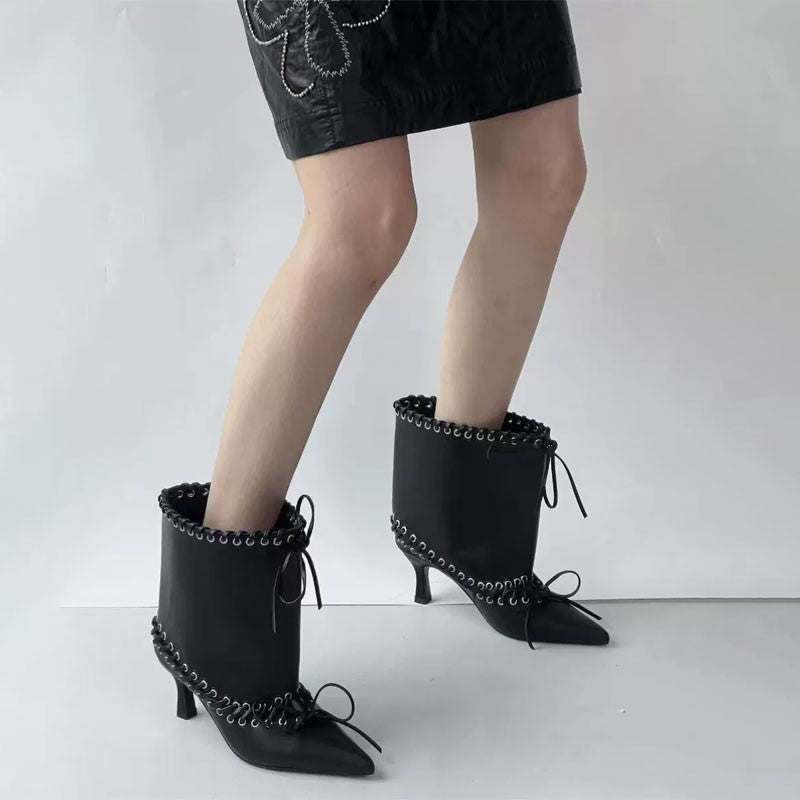6.5 cm Heel Short Boots Pointed Fashionable Buckle Fashion Versatile Cool Women Boots Women Shoes  Ladies Shoes Botas De Mujer