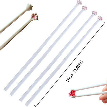 Novos pauzinhos com formato de pata de gato para bebês, crianças e iniciantes, com alta praticidade. Fixador antiderrapante, auxiliar para a alimentação do bebê, louça de jantar, cozinha.