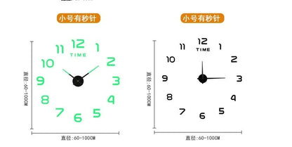 Fashion Modern Design Large Wall Clock 3D DIY Quartz Clocks Watches Acrylic Mirror Stickers Living Room Home Decor Horloge