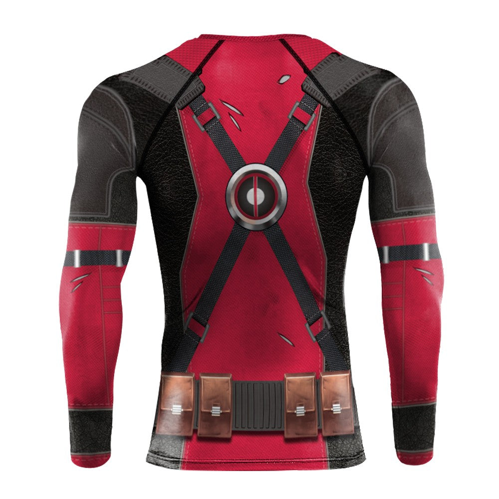 Halloween T-Shirt Red Shirt Men Tanks Halloween Cosplay Costume Hero Long Sleeved Tees Tanks Men Top Carnival Party Outfit