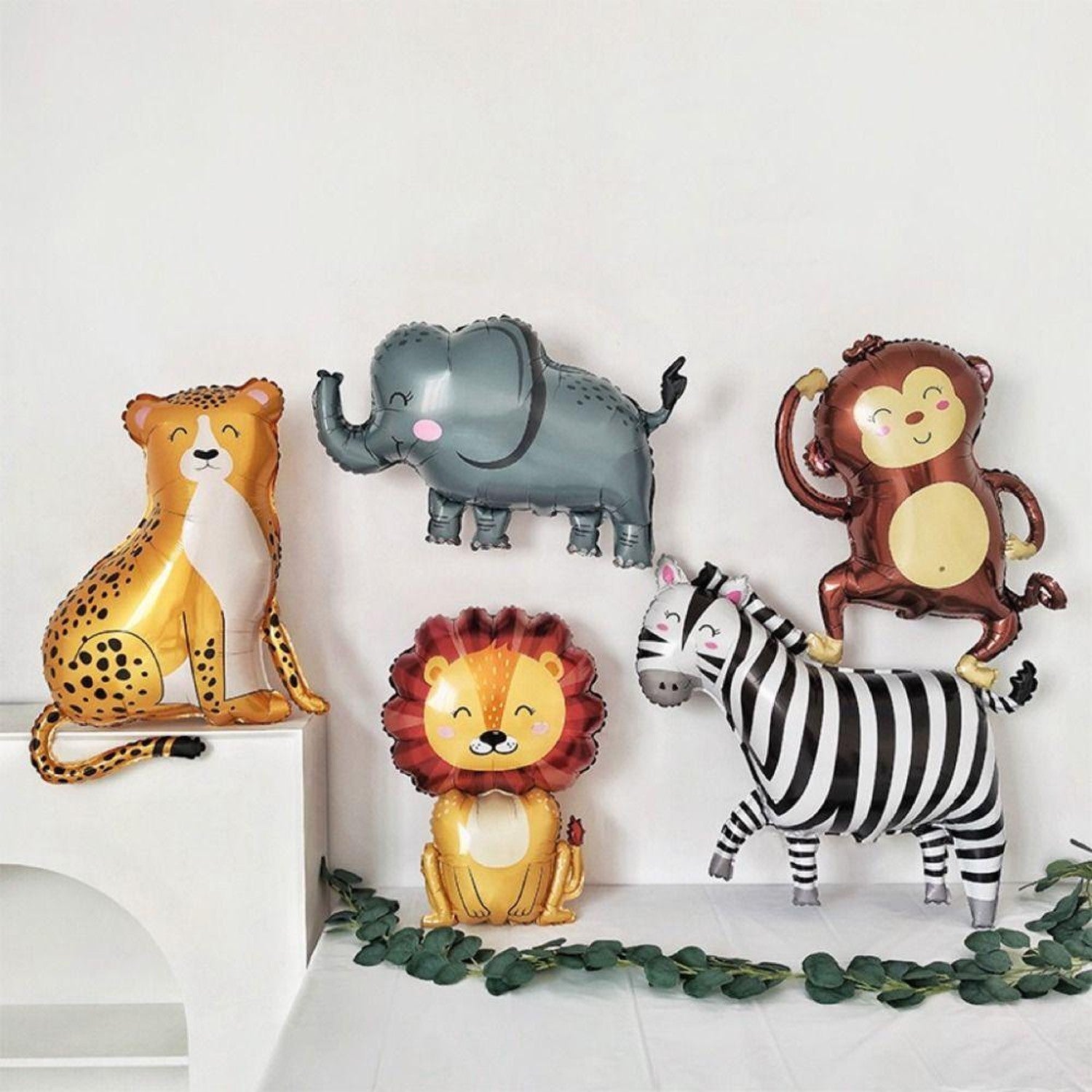 Cartoon Animal Aluminum Foil Balloon Giraffe Lion Monkey Balloon Jungle Zoo Theme Party Kidsren's Birthday Holiday Decoration