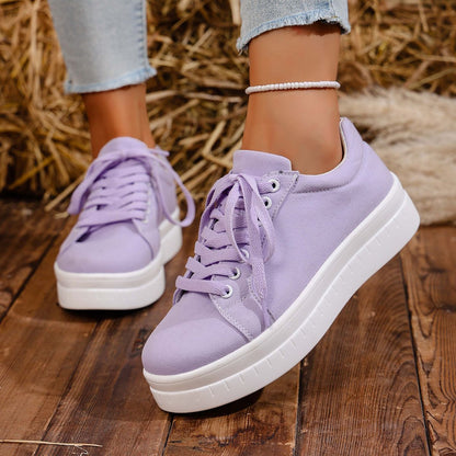 Tênis Feminino 2025 Nova Moda Casual Sapatos Femininos Tênis Designer de Verão Feminino Cadarço Plataforma Esporte Sapatos Feminino