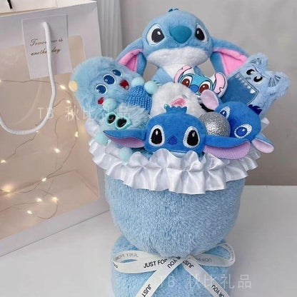 Buquê de Bonecas Criativas Lilo & Stitch da Disney, Presentes de Dia dos Namorados para Amigas com Presentes de Aniversário Lindo.