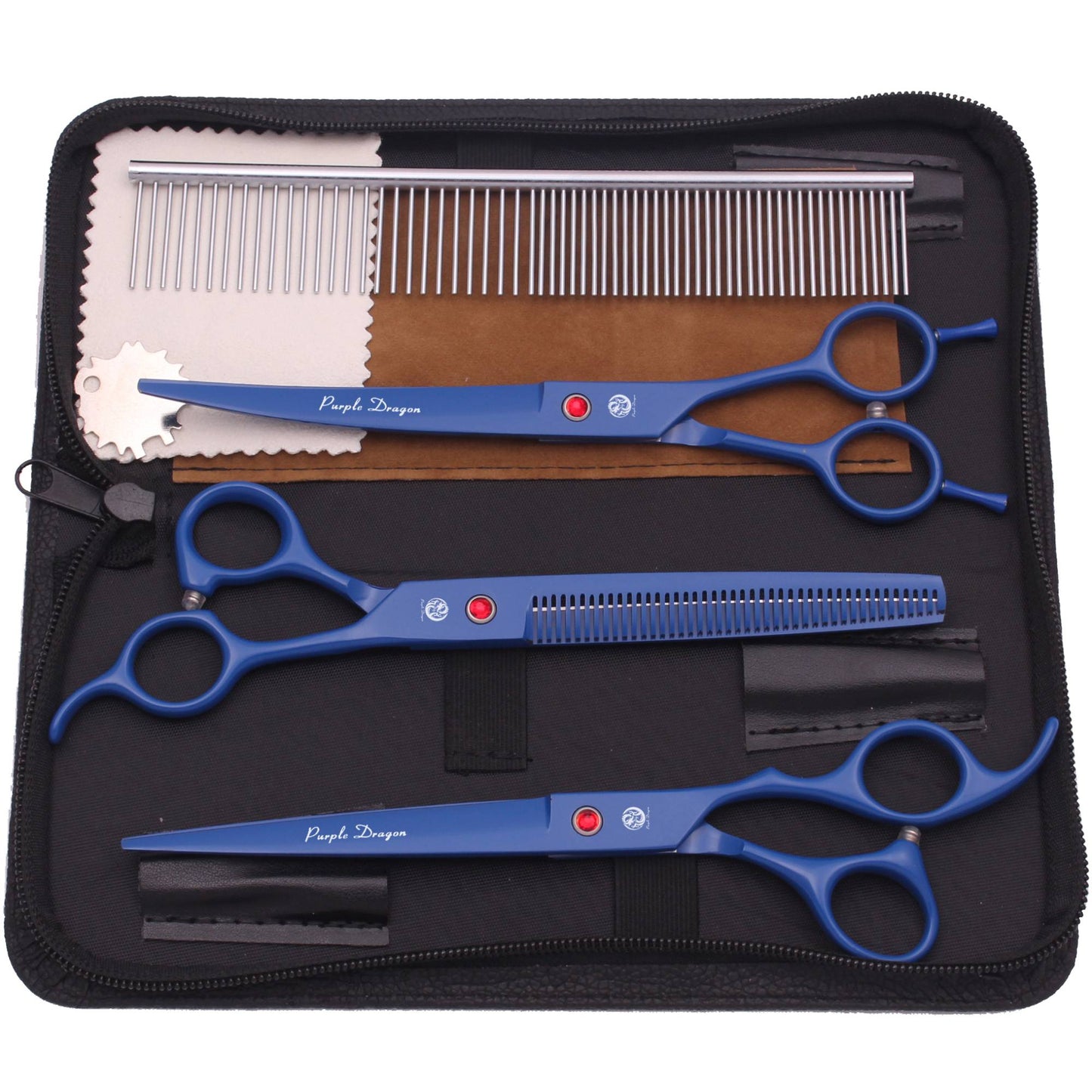 Dog Grooming Scissors Professional Stainless 7.5" Pet Hairdressing Scissors Dog Curved Scissors Thinning Shears Color Comb Z3088