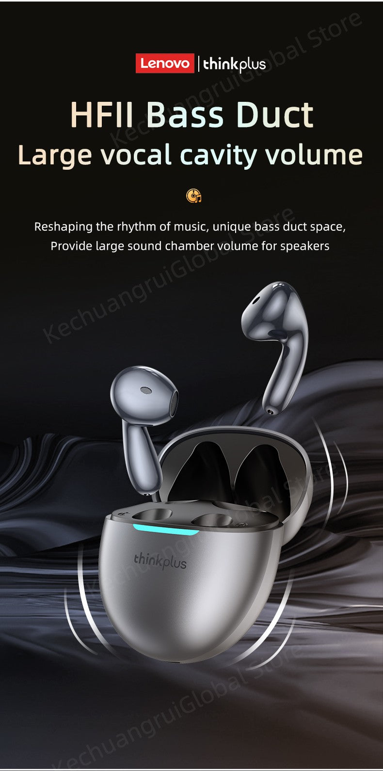Original Lenovo LP48 TWS Wireless Bluetooth 5.4 Earphone Gaming Earbuds HIFI Music Headphones Noice Cancelling Dual Mode Headset