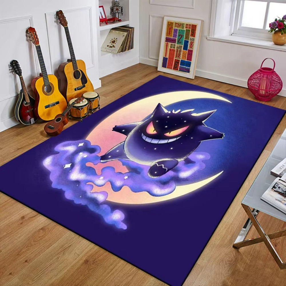 MINISO Creative Gengar Pokemon Anime Carpet for Living Room Bedroom Kids NonSlip  Playmat Balcony Lounge Sofa Rug Gift Idel