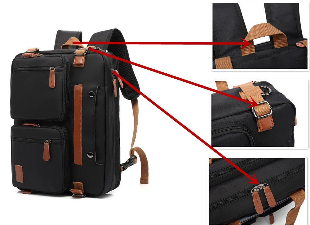 Nova Mochila Conversível Multifuncional 2025 Mochila para Notebook de 15,6/17,3 Polegadas Mochila de Viagem de Negócios Mochila Escolar de Nylon Impermeável